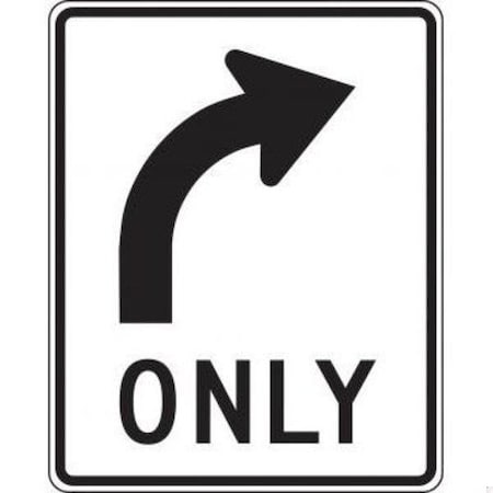 Accuform LANE GUIDANCE SIGN RIGHT TURN ONLY FRR037RA FRR037RA